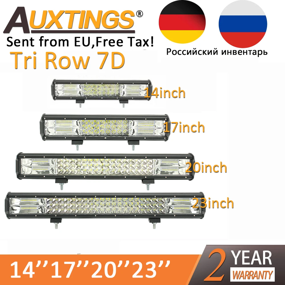 

Auxtings 14" 17" 20" 23'' 3-Row LED Light Bar Offroad Led Bar Combo Led Work Light Bar for Truck SUV 4x4 4WD 12v 24V EU RU stock