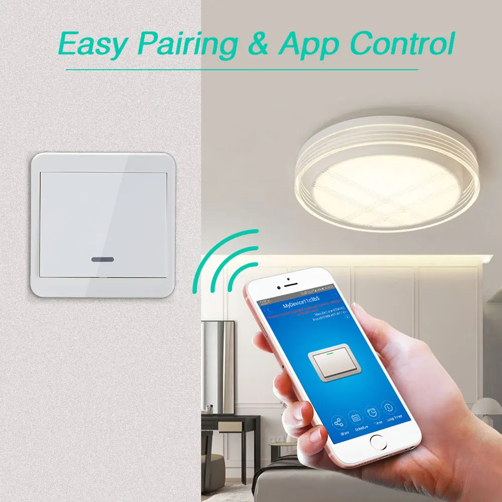

NEW AC 110V 220V WIFI Wall Switch Touch-Switch APP Remote Control For Smart House UK Standard 1/2/3 Gang For Alexa For Google