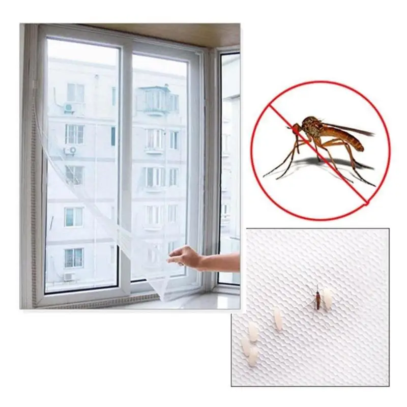 150x130 см DIY сеточку ветровая шторка от насекомых мухи комары противомоскитная сетка на окно Экран белый