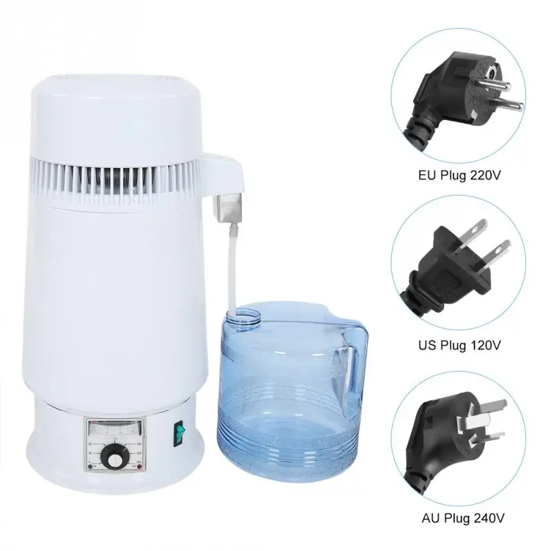 

750W 4L Housing Use Capacity Pure Water Distiller Purifier 304 Stainless Steel Container Filter Distilled Water Device 110V/220V