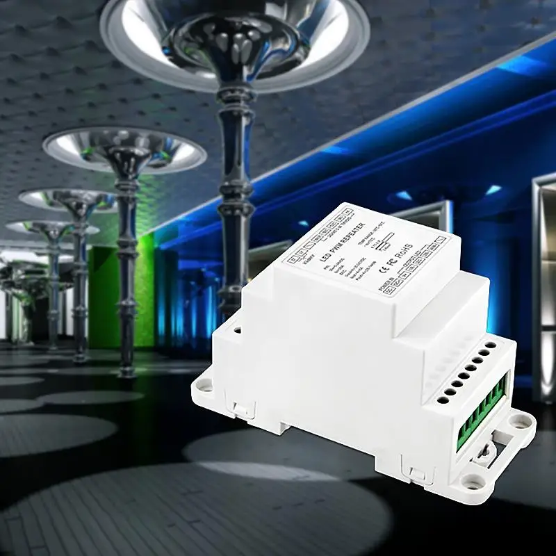 Светодиодный репитер на din рейке Dc5V 12V 24V вход Dmx усилитель 4Ch выходной сигнала