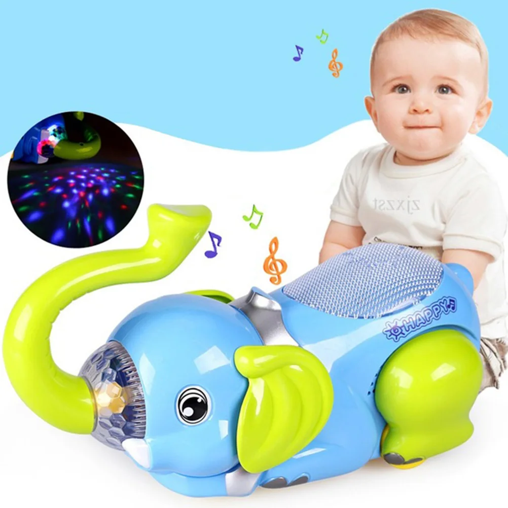 Baby electric toy 360°Tipping Bucket Elephant Car Toy Baby Portable Early Learning Electronics Toy for Toddler toys for gift