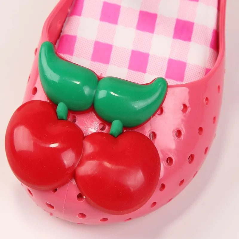 Mini Mini Shoes 2018 New Style Summer Girls Plastic Sandals Cherry Shoe girl