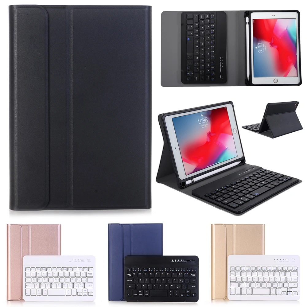 

Bluetooth Wireless Keyboard Case For iPad mini 5 2019 7.9'' Cover with Pencil Holder PuLeather Case Keyboard Cover for Mini 5