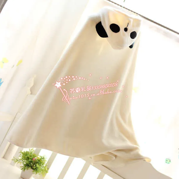 

Big eye panda Cute Hoodie Cat Hooded Blanket Fleece Wearable Throw Blanket Microfiber on Sofa warm B201