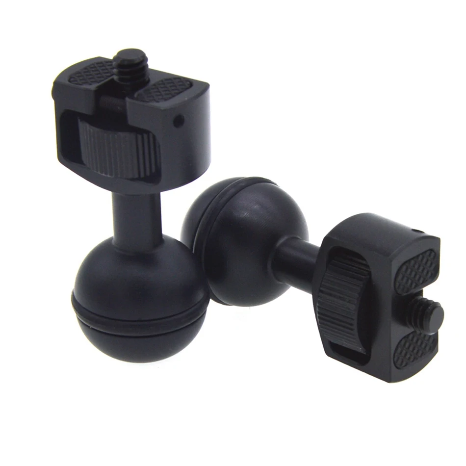 

Ball Clamp Adapter with Two 1/4" Screw Ball head For Monitor accessory mount arm system Underwater Camera Arm Tray Diving