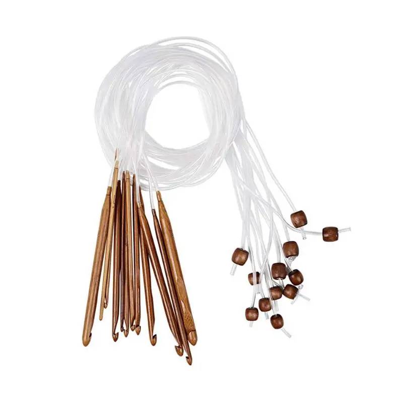 

12-piece Suit Sweater Weaving Tool Ring Bead Crochet Utility Static Free Soft Natural Bamboo Home Knitting Accessories