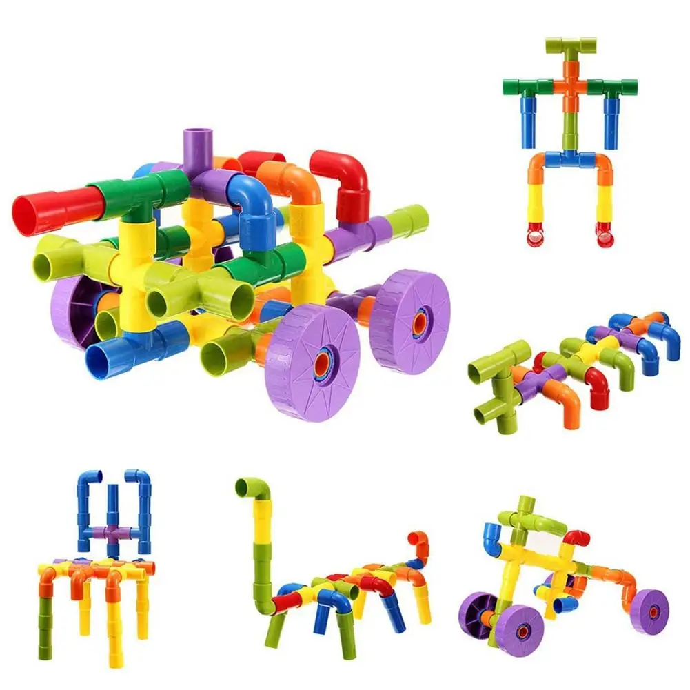 Экологичные в форме трубы монтажные блоки Форма Цвет признать игрушка-головоломка для детей