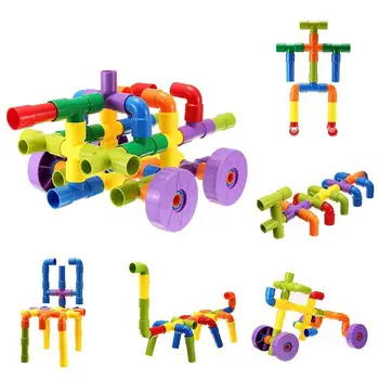 

Eco-friendly Pipe Shape Assembly Blocks Shape Color Recognize Toy for Kids