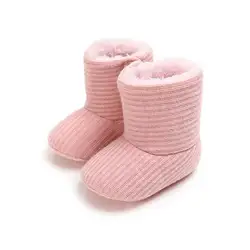 Пинетки для новорожденных мальчиков и девочек, зимние сапоги с мягкой подошвой, зимняя теплая меховая обувь для кроватки