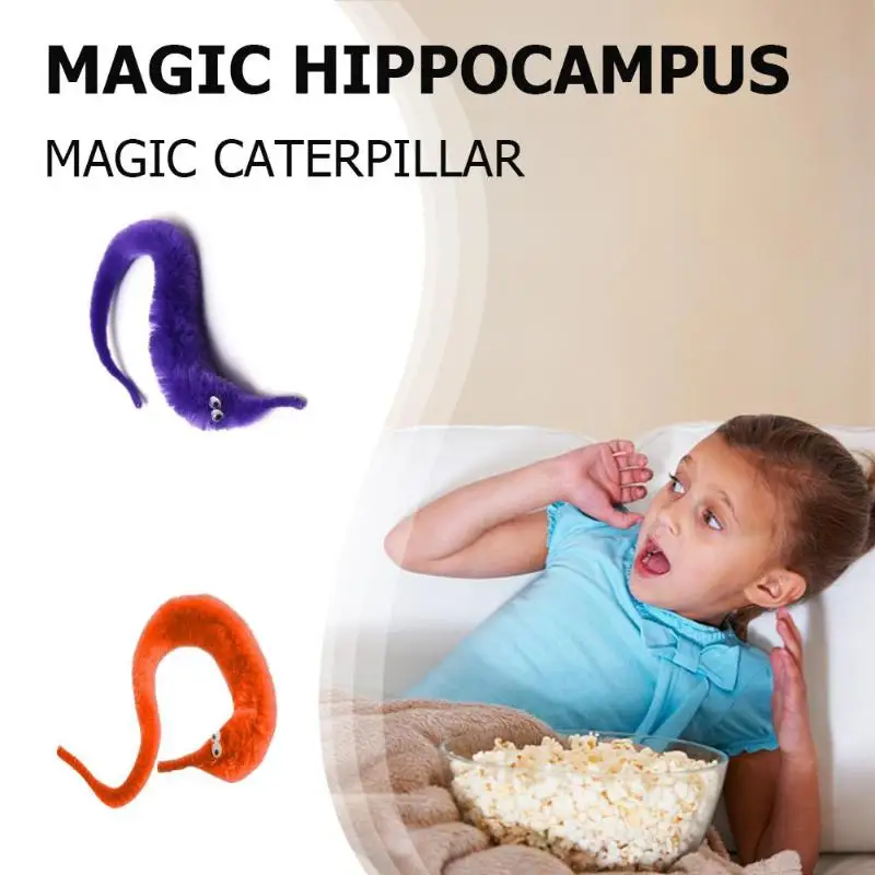 

Magic Twisty Fuzzy Worm Wiggle Moving Sea Horse Kids close-up street comedy Magic Tricks Toys Antistress Random Color Toy