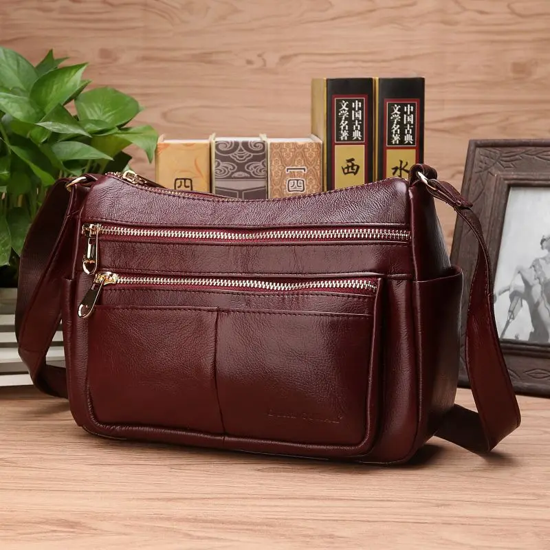 Bolsas de Luxo Alta Qualidade Couro Genuíno Ombro Mensageiro Feminino Casual Compras Moda Natural Pele Feminina Hobo Crossbody Bolsa