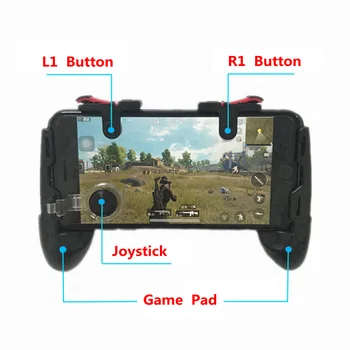 

4in1 for iPhone Android Phone PUBG Mobile Controller Game Joystick L1 R1 Triggers PUGB Mobile Gamepad Free Fire L1R1 Joystick V3
