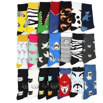 

PEONFLY Happy Men socks Funny Mens Sloth Sock Women animal alien chili Moustache sloths Novelty Sock combed cotton funny Socks