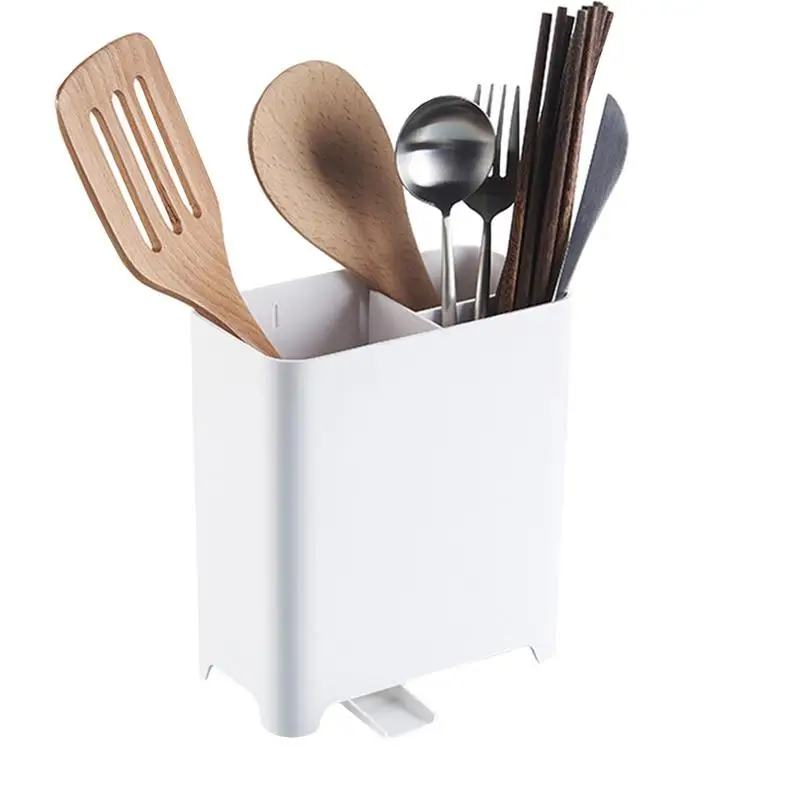 New Large Capacity Kitchen Utensil Holder Chopsticks Holder Drain Flatware Bracket Cutlery Tray