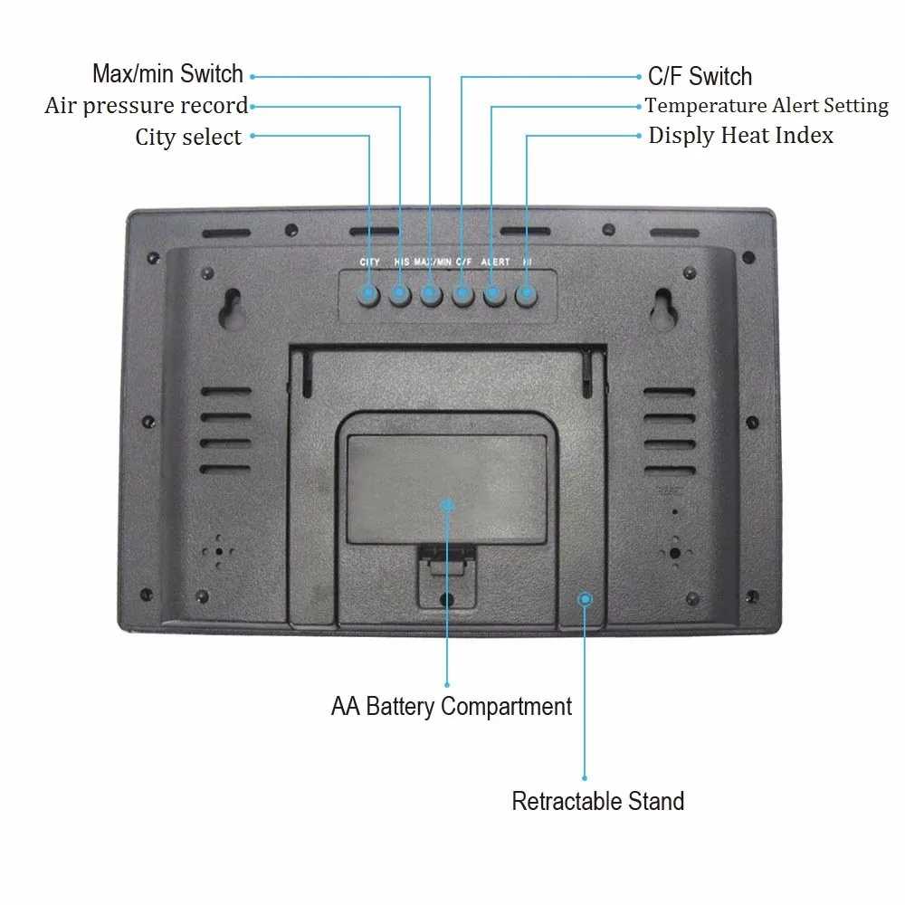 Метеостанция Беспроводная с цифровым будильником барометр Крытый Открытый Температура измеритель влажности 1 передатчик