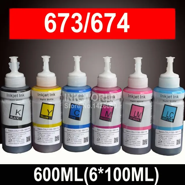 600 мл набор для наполнения чернил Подходит для epson L800 L805 L810 L850 L1800 L351 L350 L551 чернила для принтера T6731 T6732 T6733 T6734 T6735 T6736