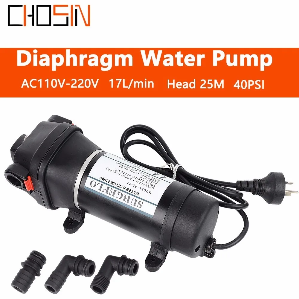 Fl 41 43 AC 110v/220v 40psi Электрический водяной насос мини диафрагменный 25 м подъемные