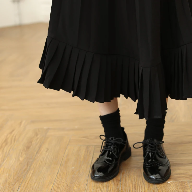 E354 De Péndulo Irregular Las Nuevo Falda Diseño Plisado Calidad Simple Alta Hembra Casual 2019 Black Para Retro Mujeres Negro 1nTSfYx