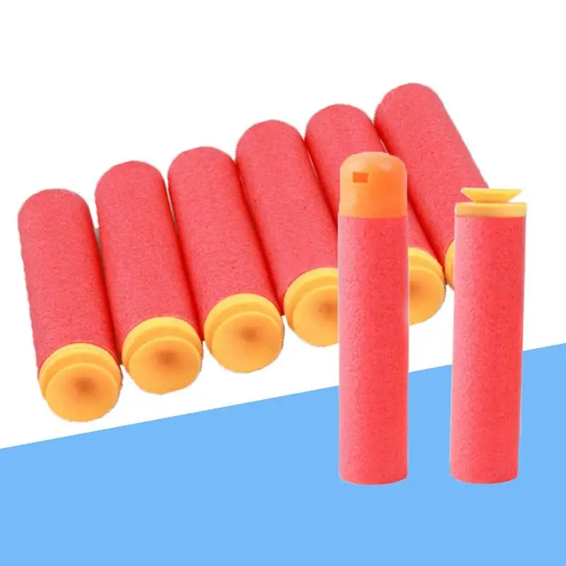 

6PCS Rifle Bullets Sucker/Whistle Red Soft 8.3*1.9cm/9.3*1.9cm Hollow Hole Head Safe Bullet Refill Darts Toy For Nerf Kids Toy