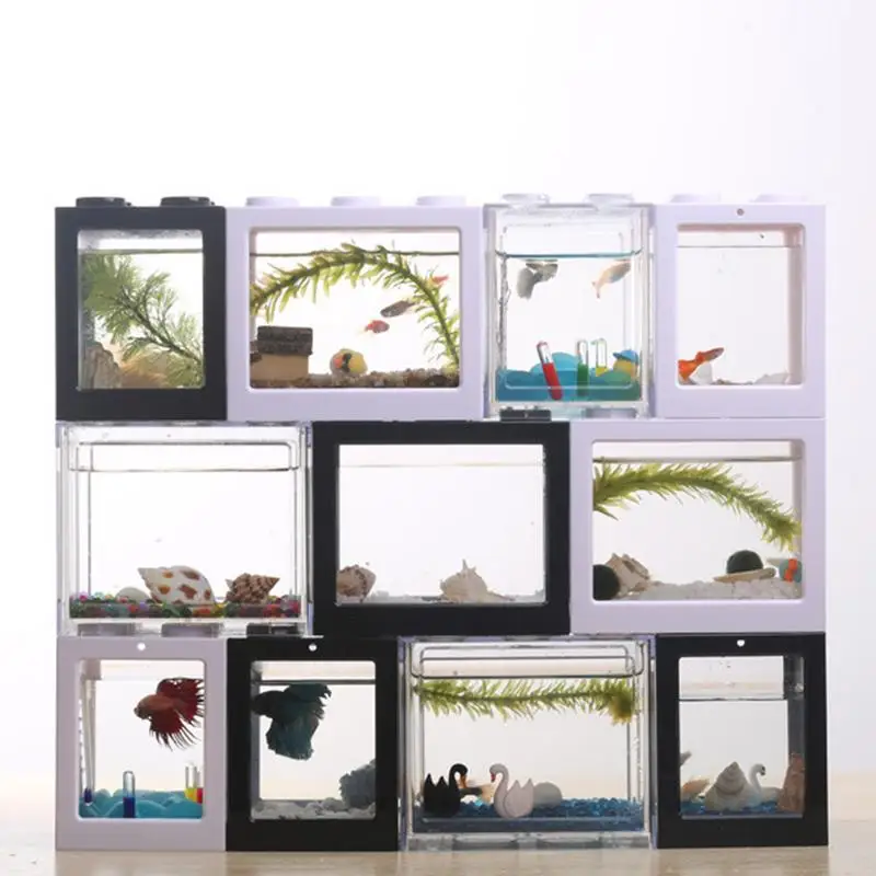 

Innovative Stacking Ecological Bucket Fish Tank Algae Ball Spider Box Small Mini Reptile Row Cylinder Building Block Free Stack
