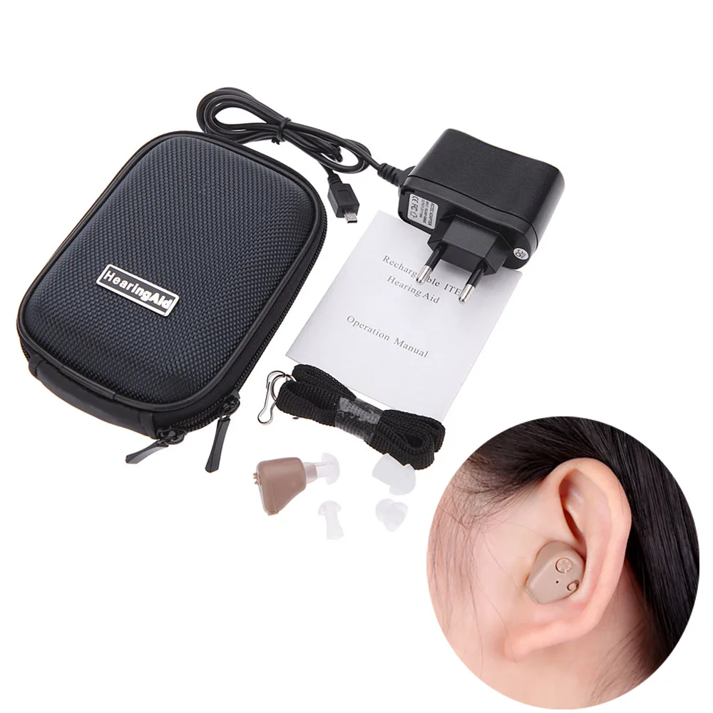 

Mini Pocket Hearing Aid Adjustable Digital In Ear Hearing Aid Behind The Ear Sound Amplifier Rechargeable For The Elderly