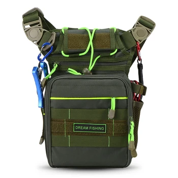 

Fishing Bag Multifunctional Fishing Tackle Outdoor Nylon Bag Chest Pack Thigh Bag with Utility Case Box