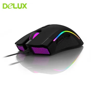 

Delux M625 Gaming Mouse Gamer 4000 DPI Optical 7 Buttons USB Wired Computer Mice RGB Backlight Game Mouse For LOL DOTA Player PC