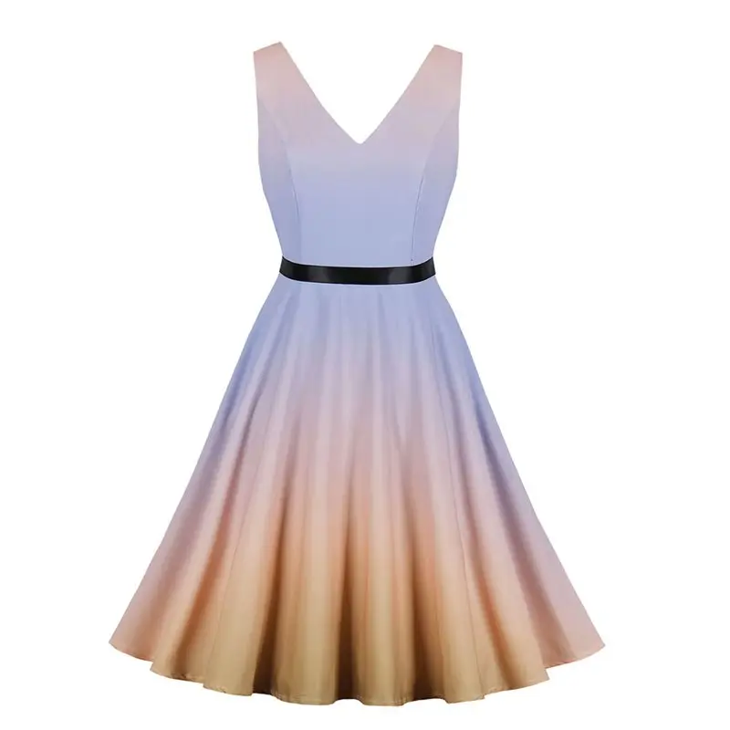 

Summer Plus Size Retro Women Dresses Purple Elegant Sexy Simple Party Aline Zipper Print Vintage Female Fashion Midi Lady Dress