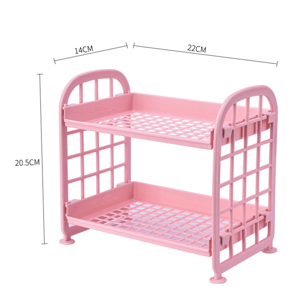 Креативные многофункциональные двухслойные полые стеллажи, пластиковая Косметическая настольная отделочная стойка, кухонный держатель для хранения мелочей, полка
