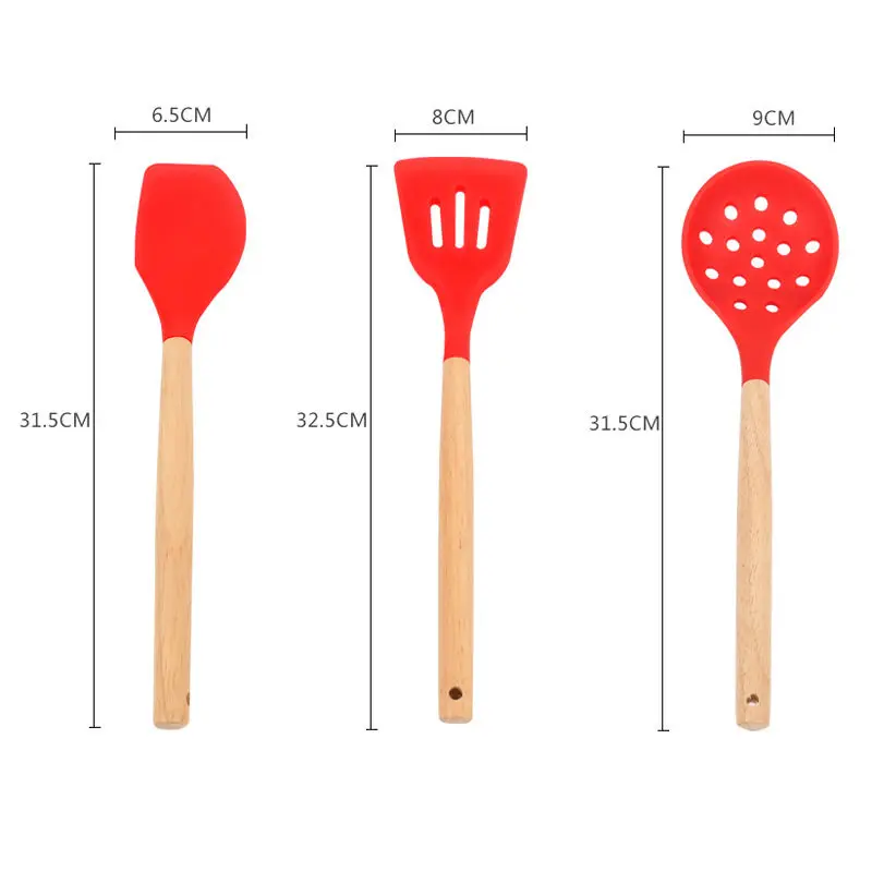 Vacclo Silicone Wood Handle Spatula Heat-resistant Soup Spoon Non-stick Special Cooking Shovel Kitchen Tools Cooking Tools Vacclo Silicone Wood Handle Spatula Heat-resistant Soup Spoon Non-stick Special Cooking Shovel Kitchen Tools Cooking Tools