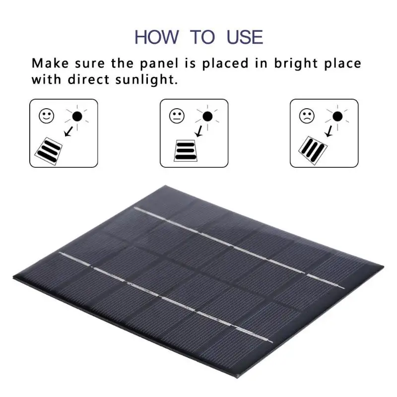 

6V 2W DIY Energy Saving Solar Battery Panel Epoxy a Level Polycrystalline SiliconPower Charger Module