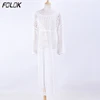 2022 Crochet Tunic Beach Dress Cover-ups Summer Women Beachwear Sexy Hollow Out Knitted Swimsuit Cover Up Robe de plage ► Photo 3/6