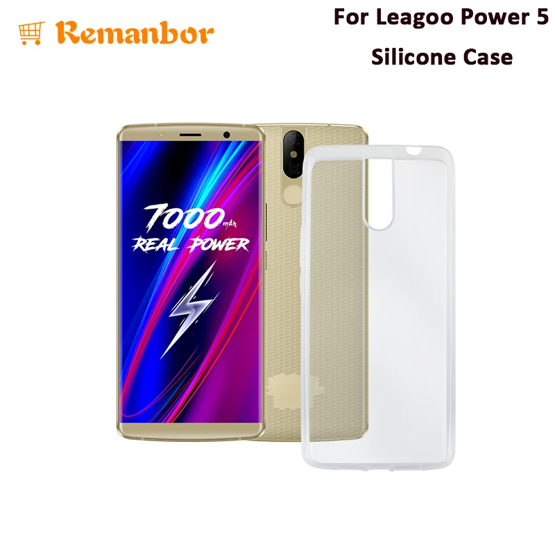Remanbor For Leagoo Power 5 Silicone Case Transparent TPU Cover 5.99'' Anti-knock Phone Protective |