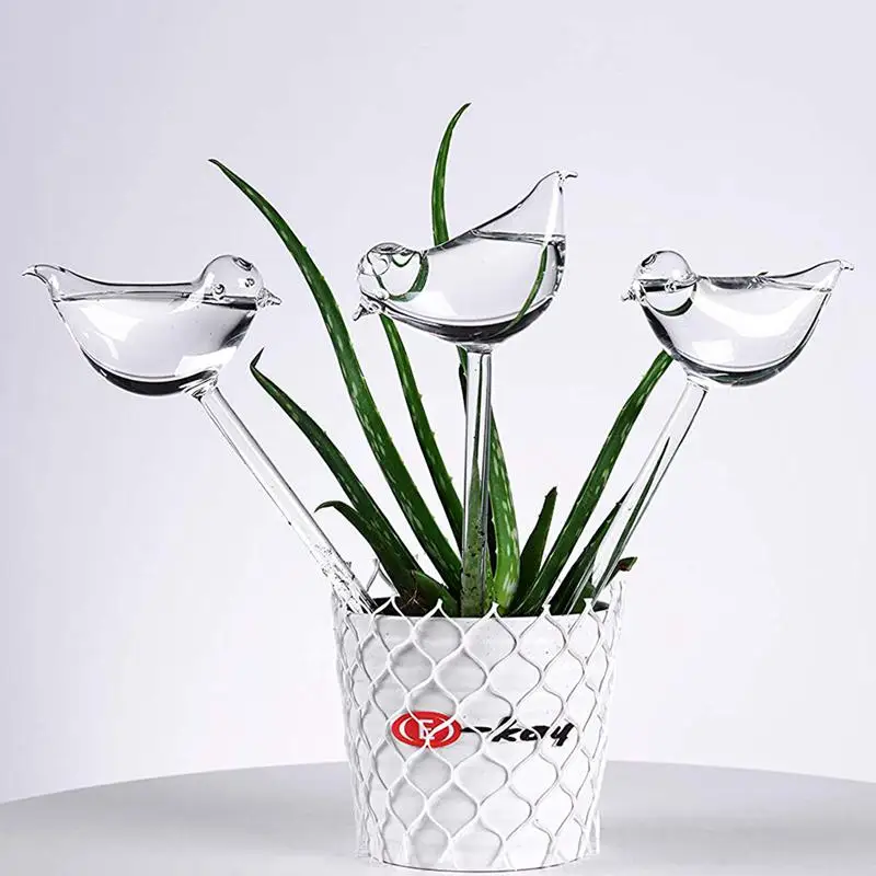 3 пачки растений водопоя самополива глобусы, форма птицы руки выдувного прозрачного стекла аква лампы