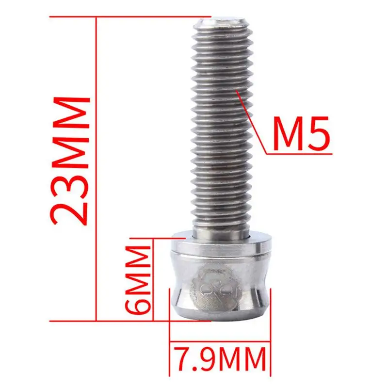 4 шт./компл. велосипед стволовых болты M5* 17 мм Велоспорт Титан сплава ультра-легкий велосипед стволовых крепежные винты Аксессуары для велосипеда