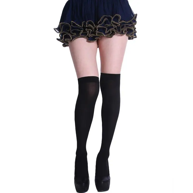 1Pair Autumn Women Girls Over Knee Sock Solid Color Thigh High Stocking Black Sexy Slim Party Costume Knee High Socks 1Pair Autumn Women Girls Over Knee Sock Solid Color Thigh High Stocking Black Sexy Slim Party Costume Knee High Socks
