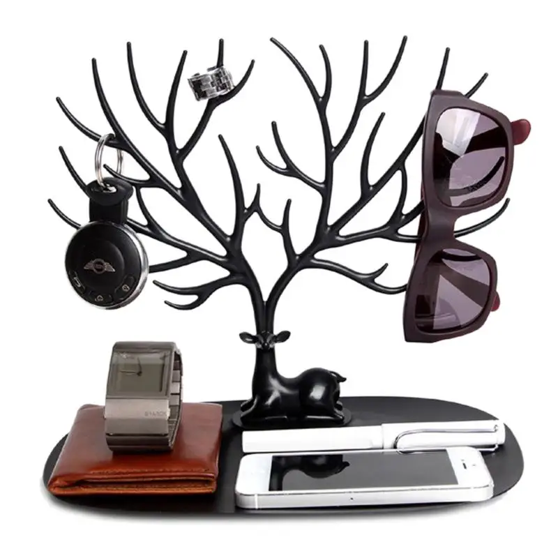

Deer Tray Display Stand ABS Plastic Jewelry Holder Bracelet Ring Necklace Earring Showing Display Shelves Jewelry Organizer 2019