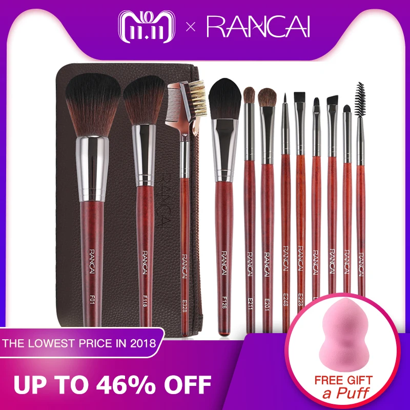 RANCAI 12pcs Makeup Brushes Set Powder Foundation Blusher Lip Eyeliner Eyelash Eyeshadow Eyebrow Brush&Comb Cosmetic Beauty Kit RANCAI 12pcs Makeup Brushes Set Powder Foundation Blusher Lip Eyeliner Eyelash Eyeshadow Eyebrow Brush&Comb Cosmetic Beauty Kit