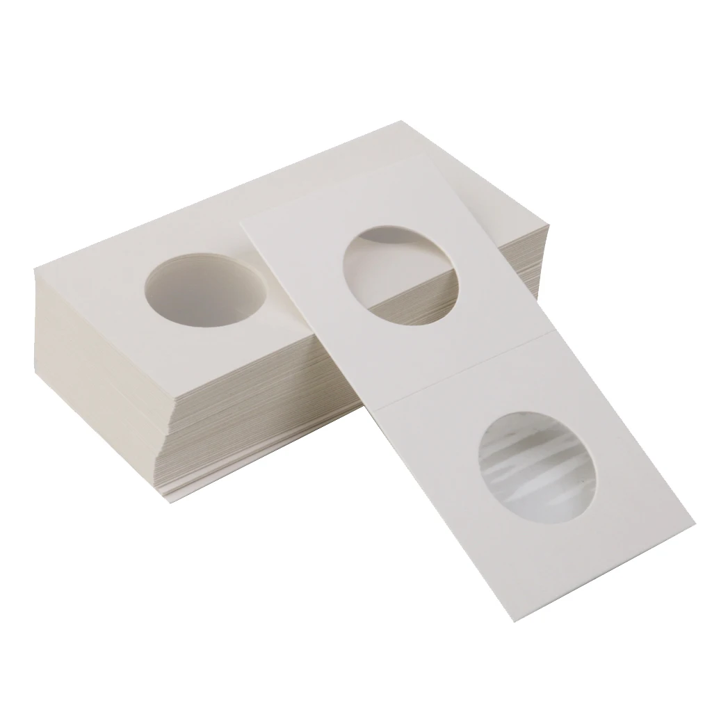 

33mm High Quality Bundle Of 50 2x2 Cardboard Coin Flips for Coin Storage And Display