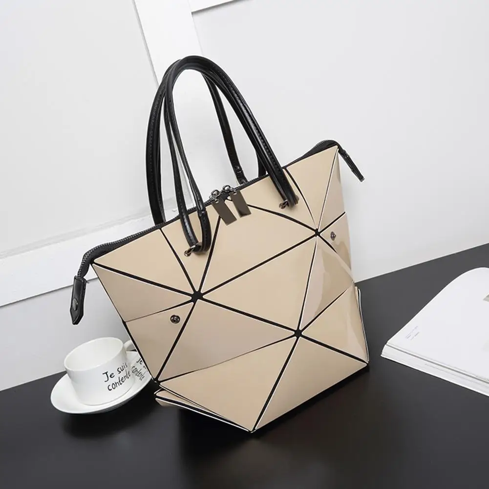 

Korean and Japanese style New Folding Geometric Bag Handbag Rhombic Lattice Laser Single Shoulder High Quality Shoulder Bag