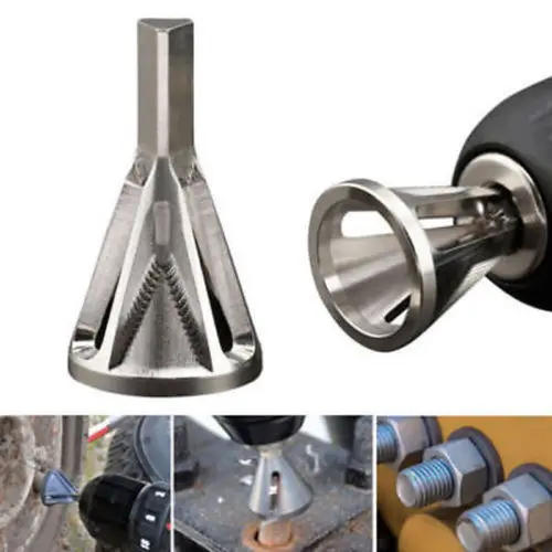 

Stainless Steel Deburring External Chamfer Tool Drill Bit Remove Burr Silver Hot Deburring External Chamfer TooL Tightens Nut