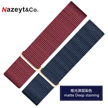 Nazeyt Новое поступление темно-синий нейлоновый ремешок Рубиновый Красный цвет холщовый ремешок для часов 20 мм 18 мм DW Стиль часов