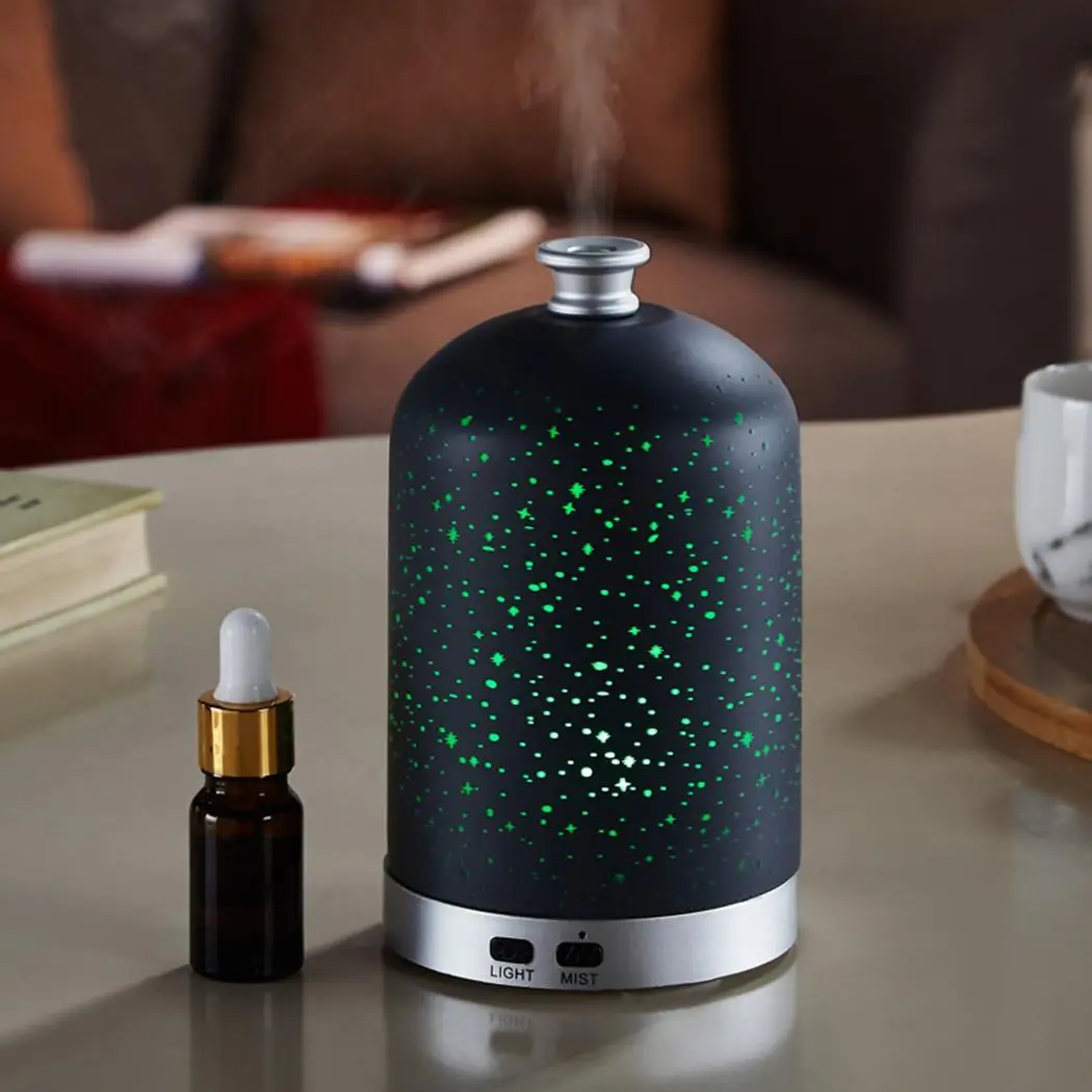 Romantic 3D Humidifier Night Lights Colorful Aromatic 3D Glass lamp Oil Diffuser LED lighting for Indoor Room veilleuse