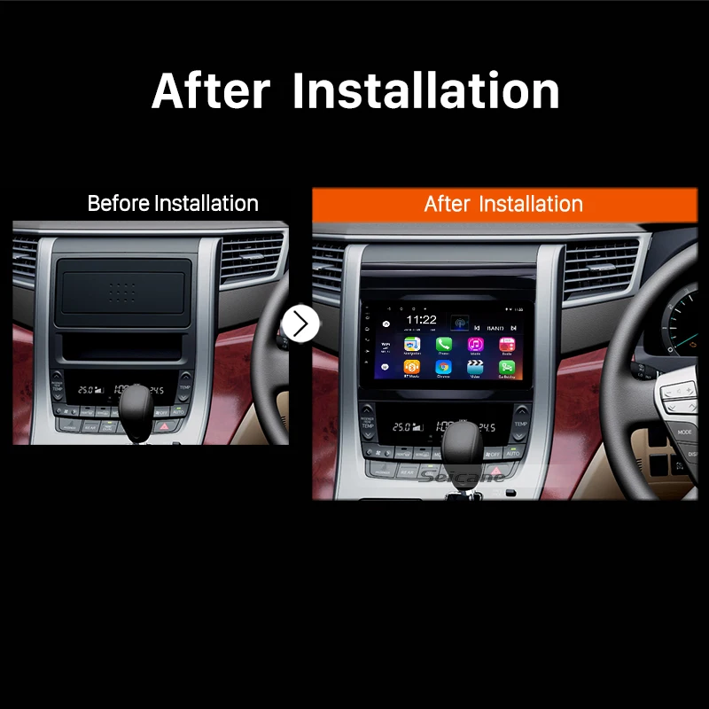 Seicane Android 8 1 четырехъядерный автомобильный радиоприемник GPS Navi для 2008 2014 Toyota ALPHARD