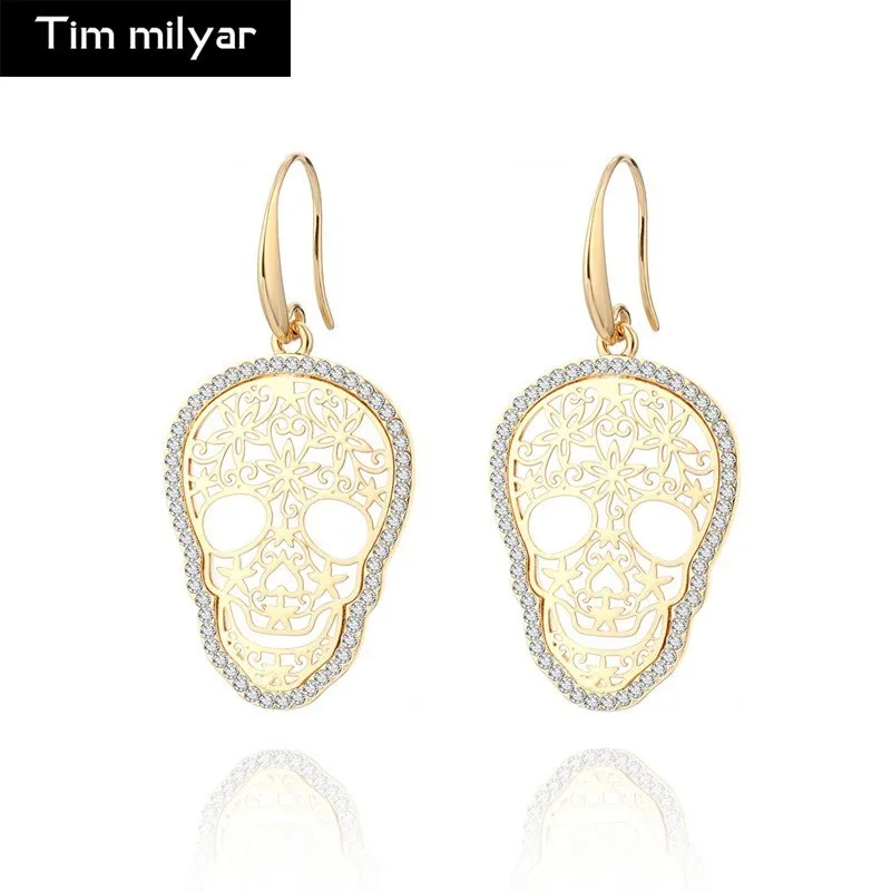 

Skull Earrings For Women Flower Skeleton Earring Vintage Hollow Skull pendientes mujer Jewelry oorbellen boucle d'oreille femme