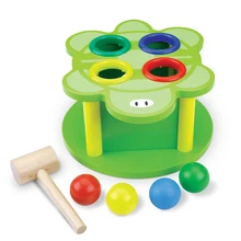 Деревянные Развивающие игрушки разных цветов с молотком, молотком и шариком, игрушки для детей дошкольного возраста