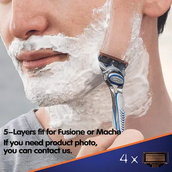 

4pcs / pack. Men Razor blades facial care shaving cassettes men shaving blades Compatible with gillettee Fusione proglide
