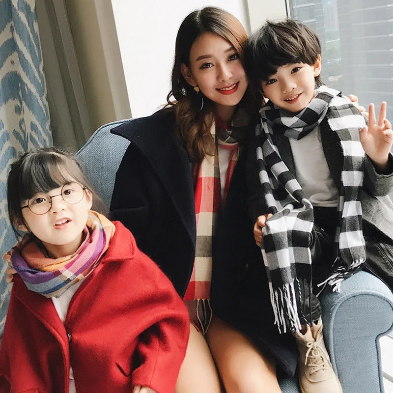 

2018 New Autumn Winter Children's Cashmere Plaid Scarf boys and girls scarves Children Neckerchief