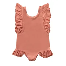 Летний детский купальный костюм без рукавов с оборками для маленьких девочек; купальный костюм; комбинезон; купальный костюм; милый купальный костюм